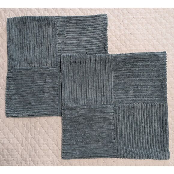 💙 MIULEE Dusty Blue Corduroy Pillow Covers – Set of 2 – 18x18" - Picture 4 of 7